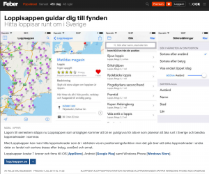 Skärmdump på Feber.se
